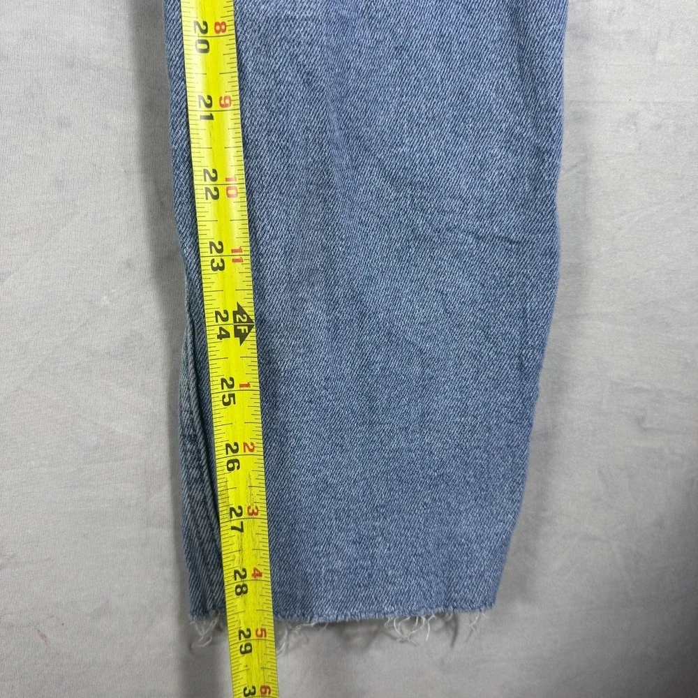 Vintage Hollister Womens Mom Jeans Blue Stretch Denim Raw Hem Ultra High-Rise 7L